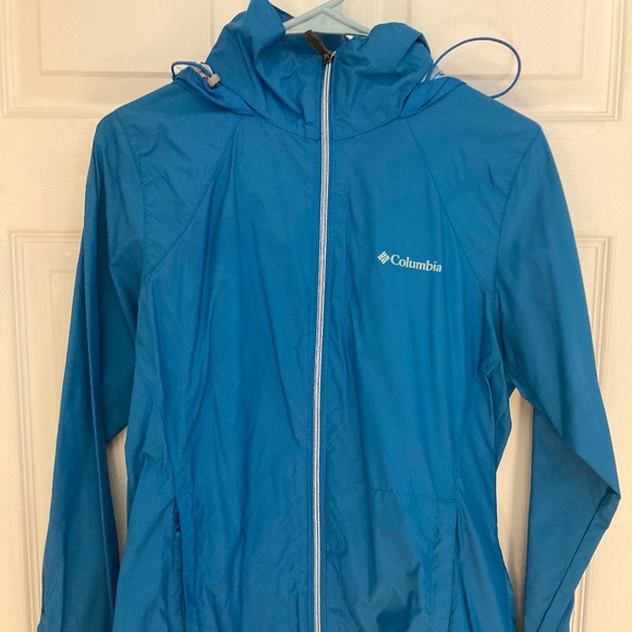 Columbia Rain Jacket Blue Hooded Small - Picture 7 of 8